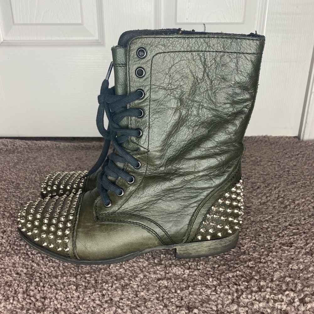 Black combat boots